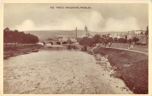 uk12631 tweed and birdge peebles scotland real photo uk