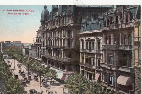 B81456 avenida de mayo chariot buenos aires argentina front/back image