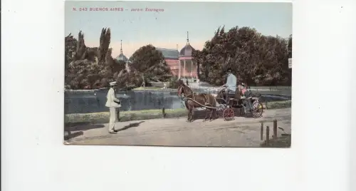 B78618 jardin zoologico chariot buenos aires argentina scan front/back image