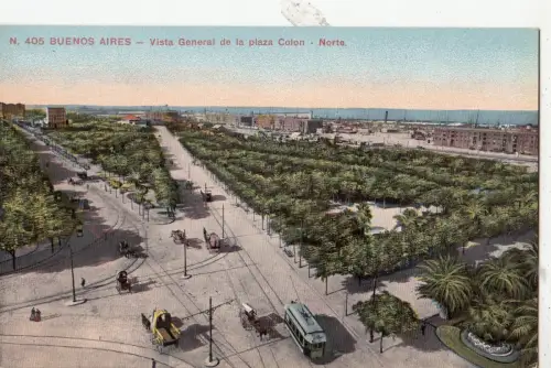 B81927 vista general de la plaza tramway buenos aires argentina front/back image