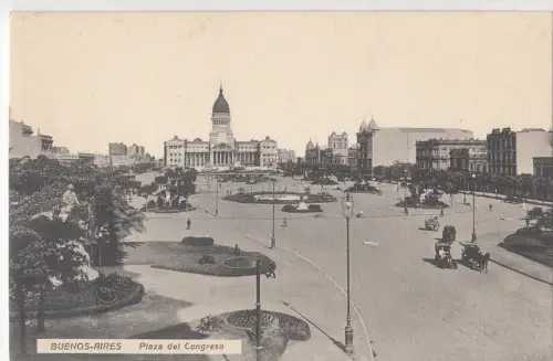 B79053 plaza del congreso chariot buenos aires argentina scan front/back image