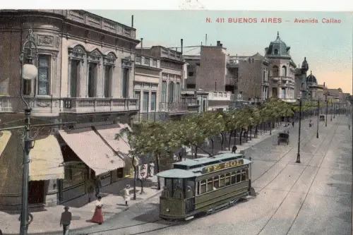 B81930 avenida callao tramway buenos aires argentina front/back image