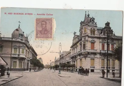 B78610 avenida callao buenos aures chariot argentina scan front/back image