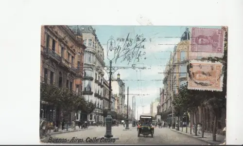 B79061 buenos aires calle callao car argentina scan front/back image