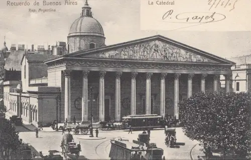 B79310 buenos aires la catedral chariot tramway argentina front/back image