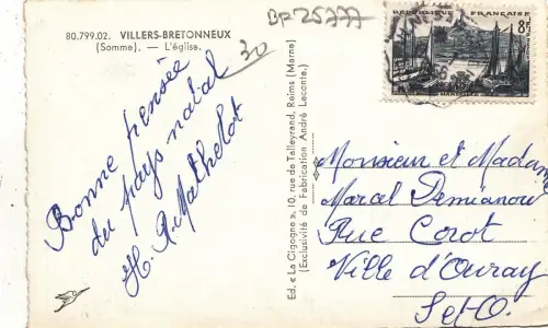 BF25777 villers bretonneux somme l eglise france front/back image