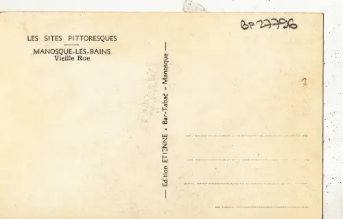 BF27796 manosque les bains vieille rue france front/back image
