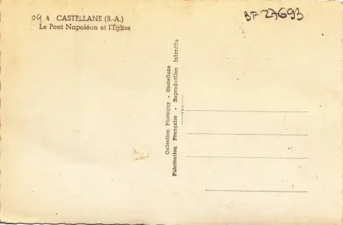 BF27693 castellane le pont napoleon et l eglise france front/back image