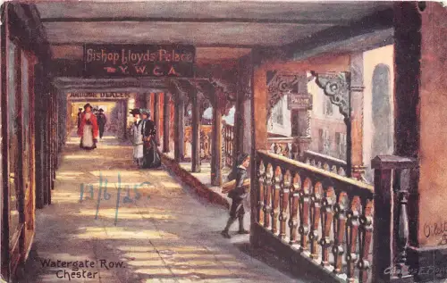 br108240 watergate row chester uk artist signed flower