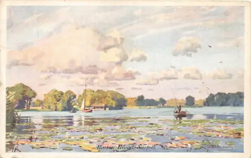uk40723 barton broad norfolk uk artist signed heaton cooper