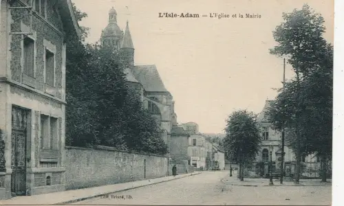 BF11547 l eglise et la mairie l isle adam france front/back image