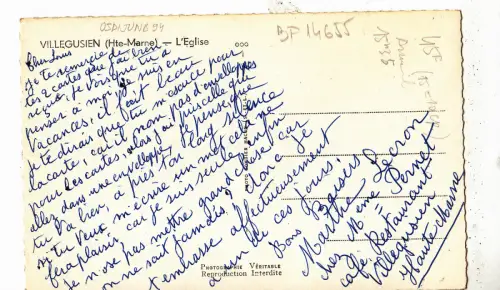 BF14655 villeguisen the marne l eglise france front/back image