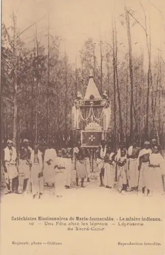 B81206 une fete chez les lepreux leproserie du sacr types india front/back image