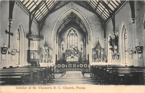 br105244 innenraum der st vincents kirche poona indien