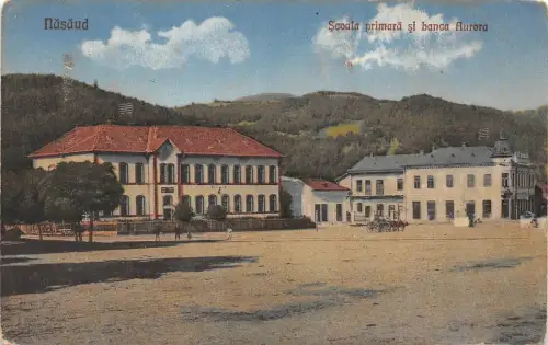 B71690 Nasaud Scoala primara si banca Aurora bistrita romania
