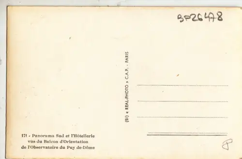 BF26478 puy de dome balcon d observatoire panorama su france front/back image