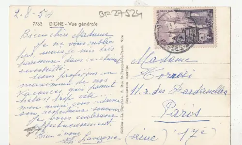 BF27524 digne vue generale france front/back image