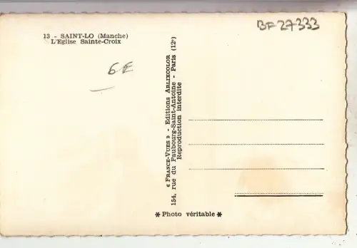 BF27333 l eglise saint croix saint lo france front/back image