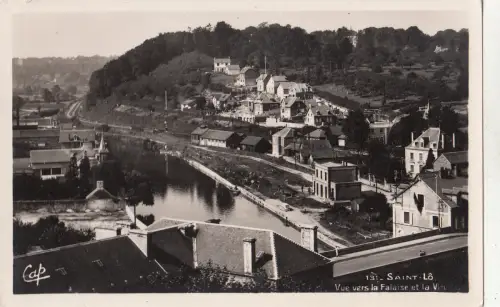 BF27336 saint lo vue vers la falaise et la vie france front/back image