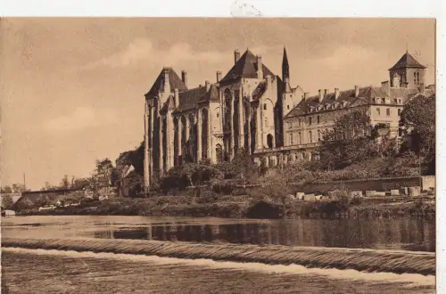 BF16271 barrage de la sarth abbaye st pierre de solesmes france front/back image