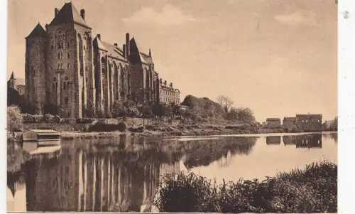 BF16273 vue de la rive dro abbaye st pierre de solesmes france front/back image