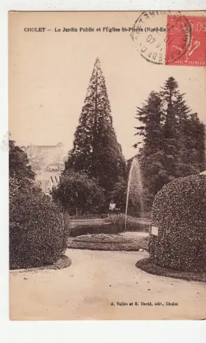 BF16142 cholet le jardin public et l eglise st pietrre france front/back image