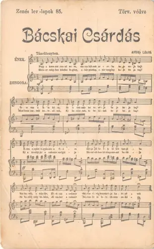 Lot270 bacskai csardas musik postkarte deutschland ungarn
