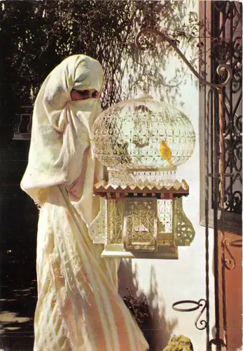 Lot233 sidi bou said fatma et cage woman types folklore tunesien afrika