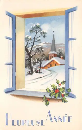 BG20590 Bonne Annee Neujahr Mistel Winterlandschaft Frankreich