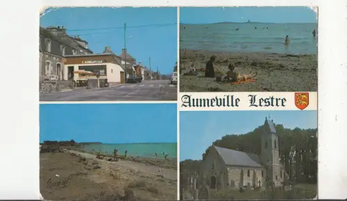 BF28712 aumeville lestre le bourg l eglise la plage france front/back image