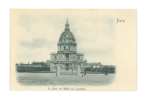 B82438 Paris Frankreich Embossed Dome des Invalides PPC not used perfect shape