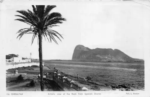 Lot284 künstlerische Ansicht des Felsens von der spanischen Küste Gibraltars Echtfoto