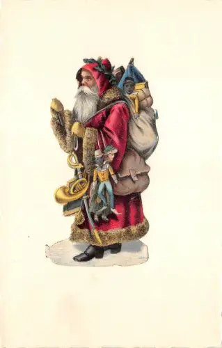 B84649 Weihnachtsmann mit Spielzeug Frankreich Weihnachtsmann Papa Noel