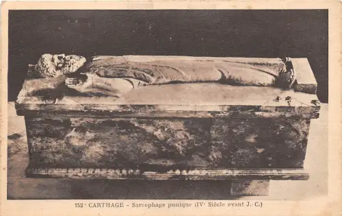 B93375 Karthago Sarkophag Punique Typen Postkarte Tunesien Afrika