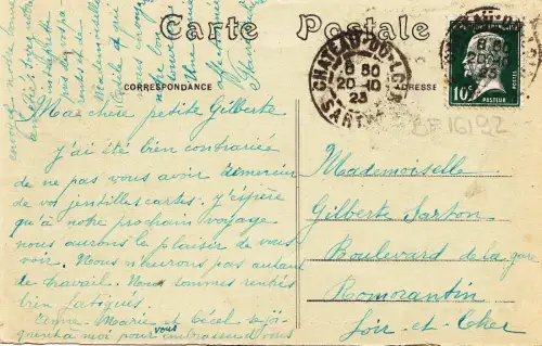 BF16192 chateau du loir interieur de l eglise france front/back image