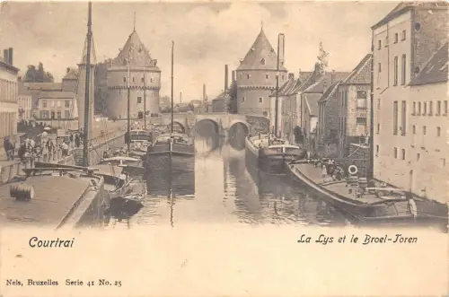 BR40172 courtrai la lys et le broel toren belgien Belgien
