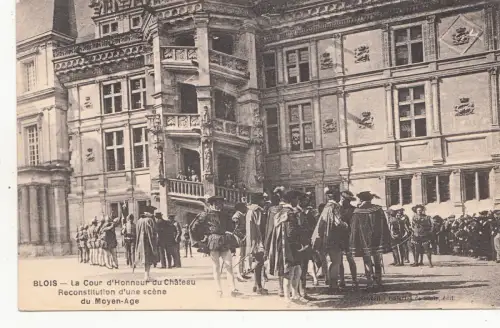 BF11421 la cour d honneur du chateau blois france front/back image