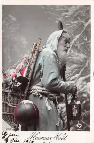 B84634 Weihnachtsmann mit Spielzeug Frankreich Weihnachtsmann Papa Noel