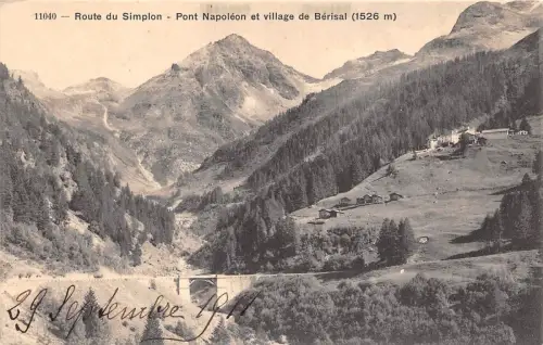 BF36831 route du simplon pont napoleon et village de berisal france