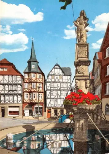 B56485 Fritzlar Markt mit Rolandsbrunnen Germany