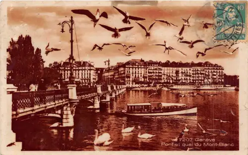 BR33203 Geneve Pont et quai du Mont Blanc Schiff Bateaux Schweiz