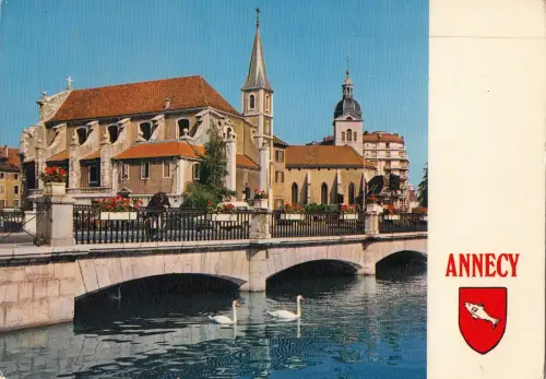 BF14542 annecy the savoie le canal du thiou et la basili france front/back image