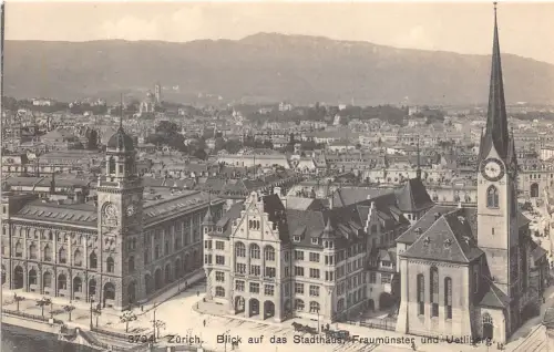 BF34134 blick auf das stadhauss feauminster zurich switzerland front/back scan