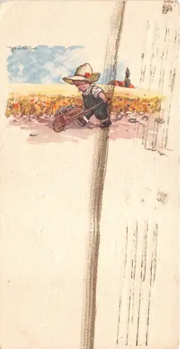 B2163 Illustration Liliput signiert Castelli 1921 Künstler signiert Front/Back Scan