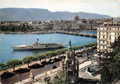 BG30559 Geneve Le Monument Braunschweig Schiff Bateaux Schweiz CPSM 14,5x10cm