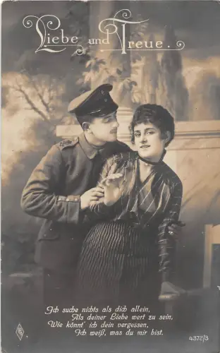 BG4129 Paar Liebe und Treue Soldaten Mädchen Deutschland Militär Militaria Propaganda
