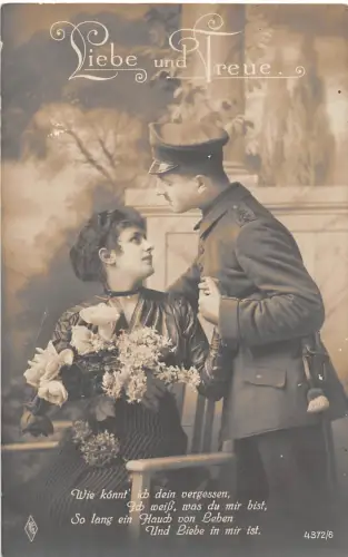 BG4128 Paar Liebe und Treue Soldaten Mädchen Deutschland Militär Militaria Propaganda
