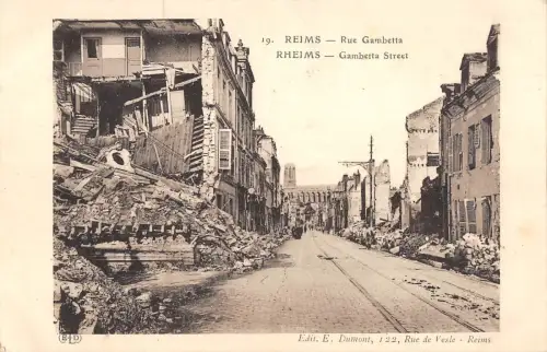 BR78164 reims rue gambetta france ww1 war military militaria