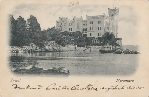 B79444 triest miramare italy front/back image