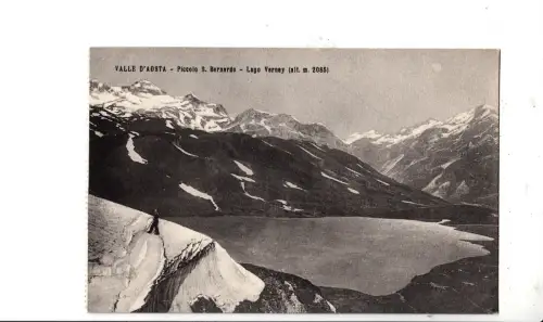 BF17025 valle d aosta piccolo s bernardo lago verney italy front/back image